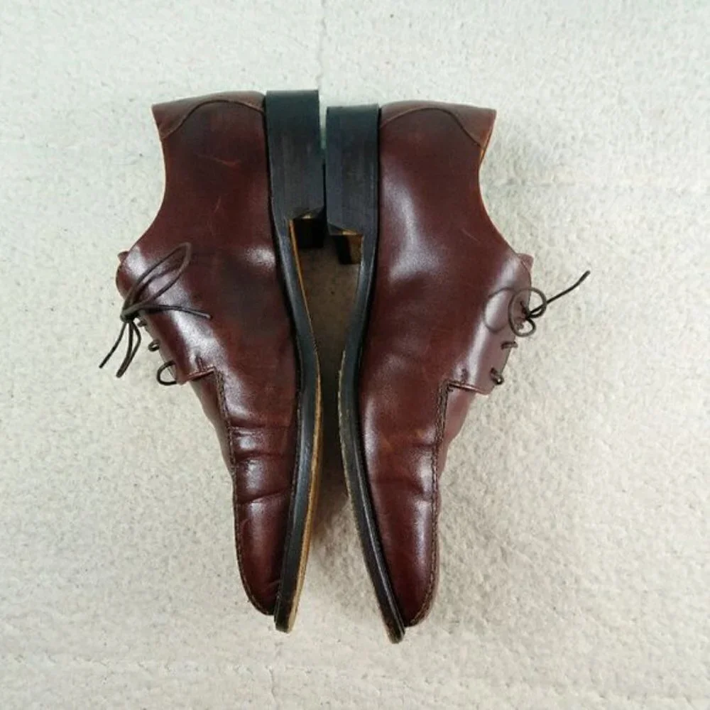 Pronto-Uomo Brown Leather Shoes 10.5M MadeIn Italy